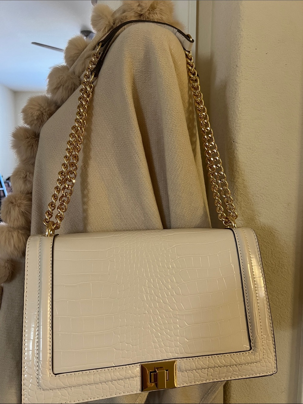 International concepts Ajae Flap crocodile-embossed crossbody